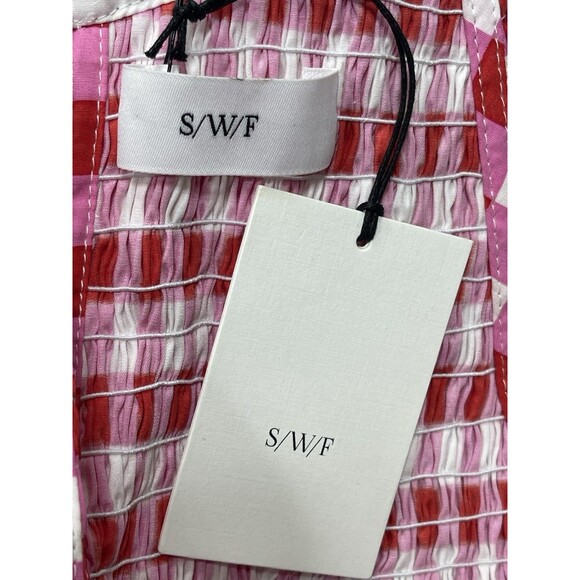 Anthropologie S/W/F Maxi Dress Pink Cross Cut Drop Waist Preppy Vacay Medium NWT - Picture 10 of 11